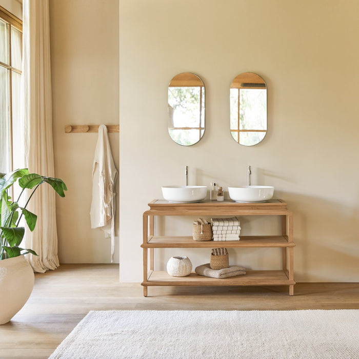 Tikamoon - Massief teakhouten wastafelmeubel Achille 135 cm