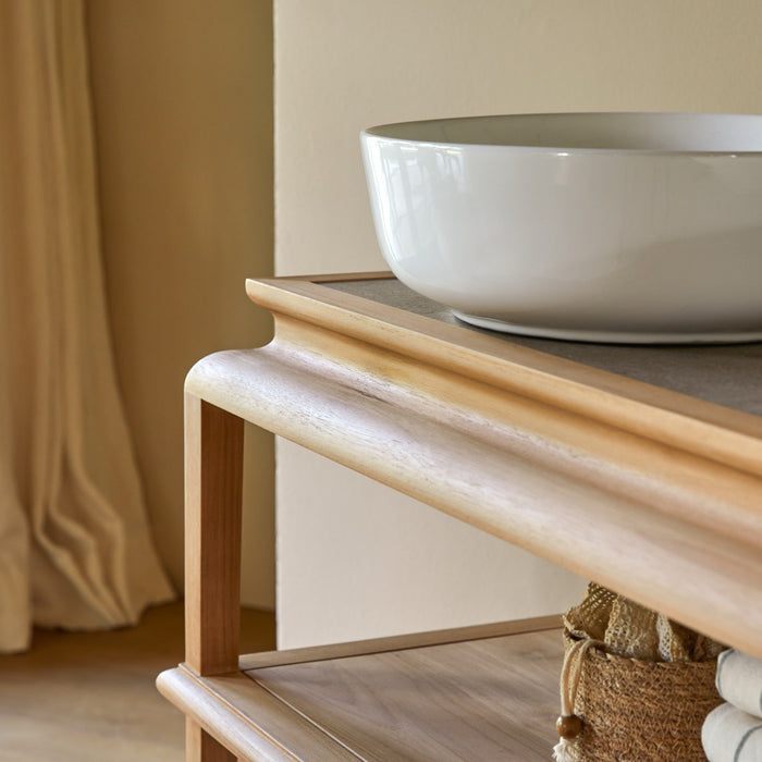 Tikamoon - Massief teakhouten wastafelmeubel Achille 135 cm