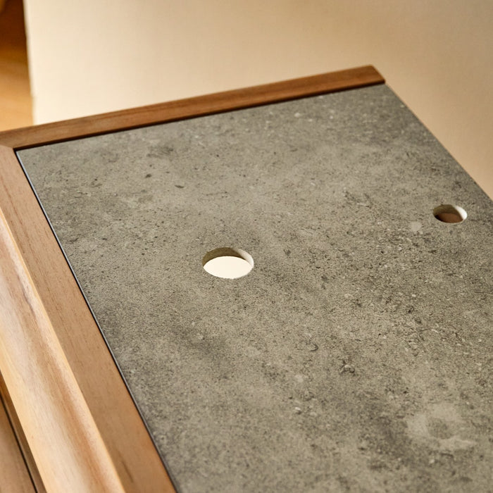 Tikamoon - Massief teakhouten wastafelmeubel Achille 135 cm