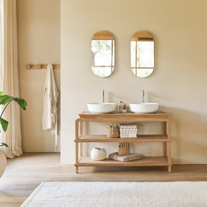 Tikamoon - Massief teakhouten wastafelmeubel Achille 135 cm