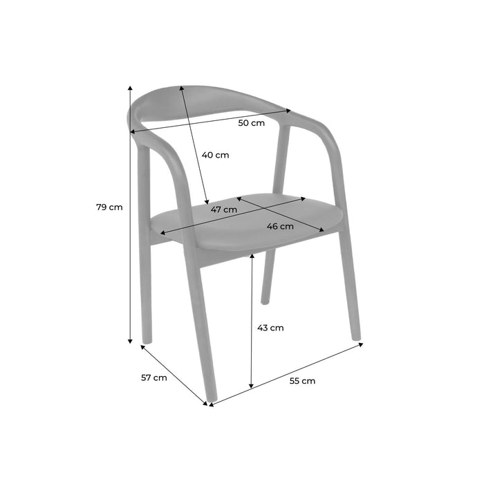 sweeek - Stoelen vintage rubberhout en kunstleer (set van 2)