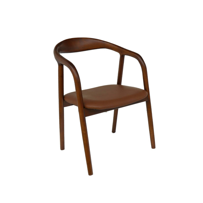 sweeek - Stoelen vintage rubberhout en kunstleer (set van 2)