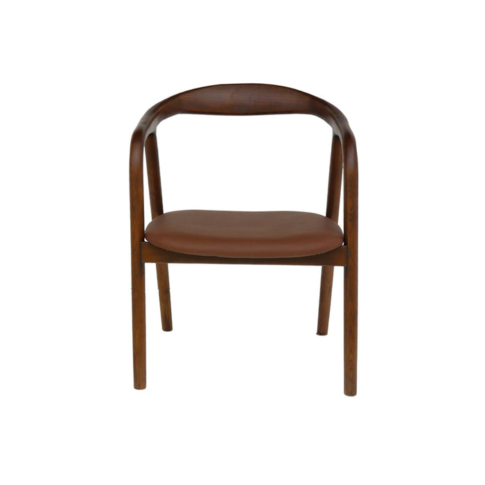 sweeek - Stoelen vintage rubberhout en kunstleer (set van 2)