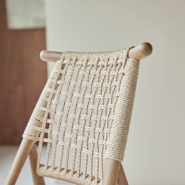 Tikamoon - Set van 2 stoelen in acaciahout met vlechtwerk Arturo