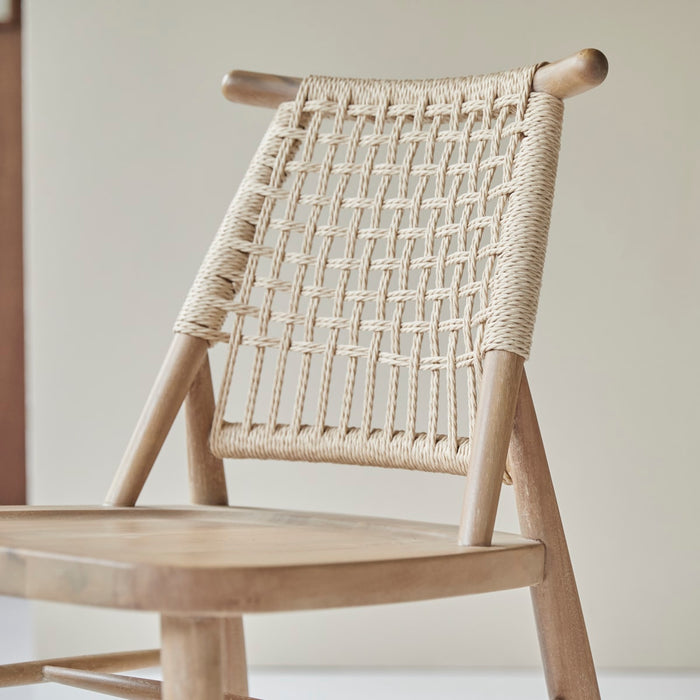 Tikamoon - Set van 2 stoelen in acaciahout met vlechtwerk Arturo