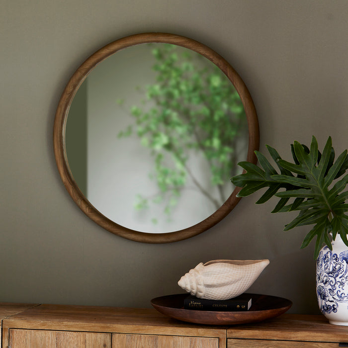 Rivièra Maison - Elegante Spiegelschijf in natuurlijke tinten van gerecycled elzenhout met een diepte van 6 cm