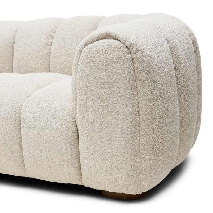 Rivièra Maison - Luxe 3,5-zitsbank Vicenza in Off White van Polyester en Pijnhout, 240x108x80 cm