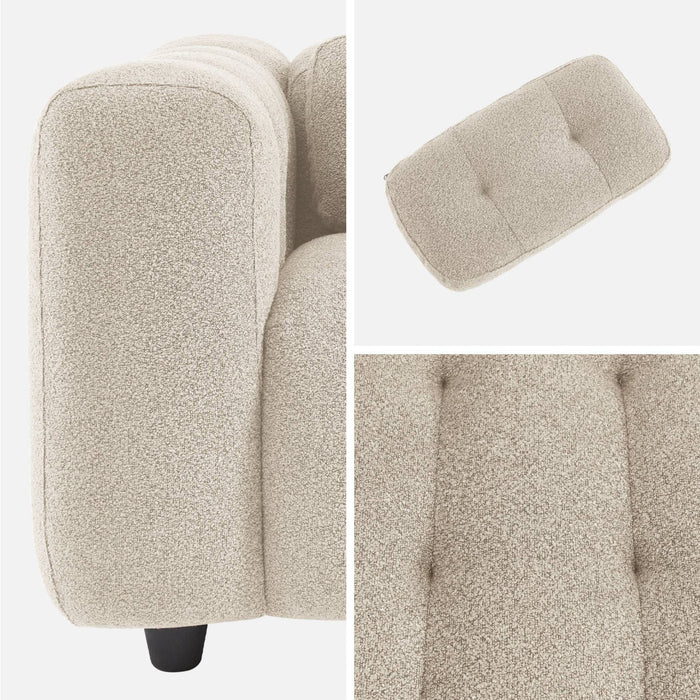 sweeek - Fauteuil in boucléstof met structuur, 1 zitplaats