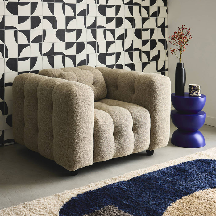 sweeek - Fauteuil in boucléstof met structuur, 1 zitplaats
