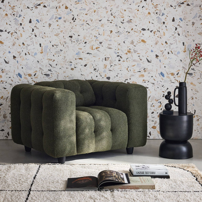 sweeek - Fauteuil in boucléstof met structuur, 1 zitplaats