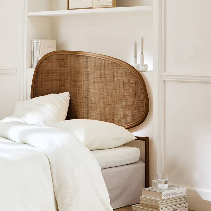 sweeek - Organisch hoofdbord in donker rotan