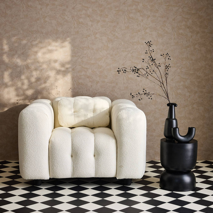 sweeek - Fauteuil in boucléstof met structuur, 1 zitplaats