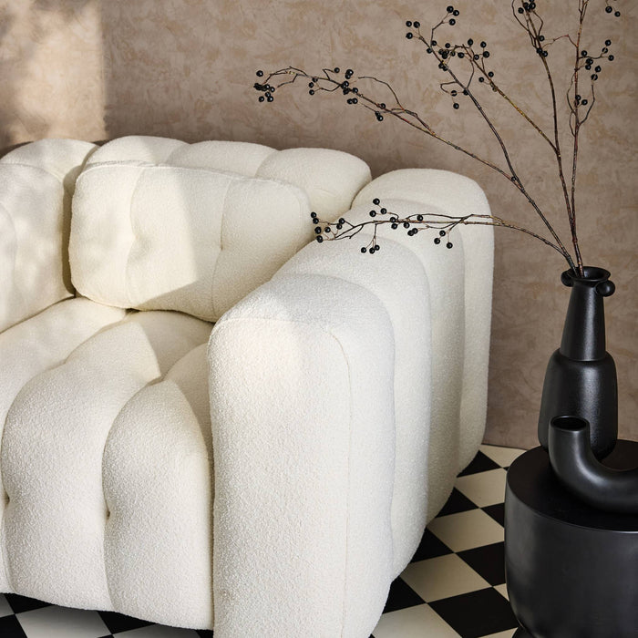 sweeek - Fauteuil in boucléstof met structuur, 1 zitplaats