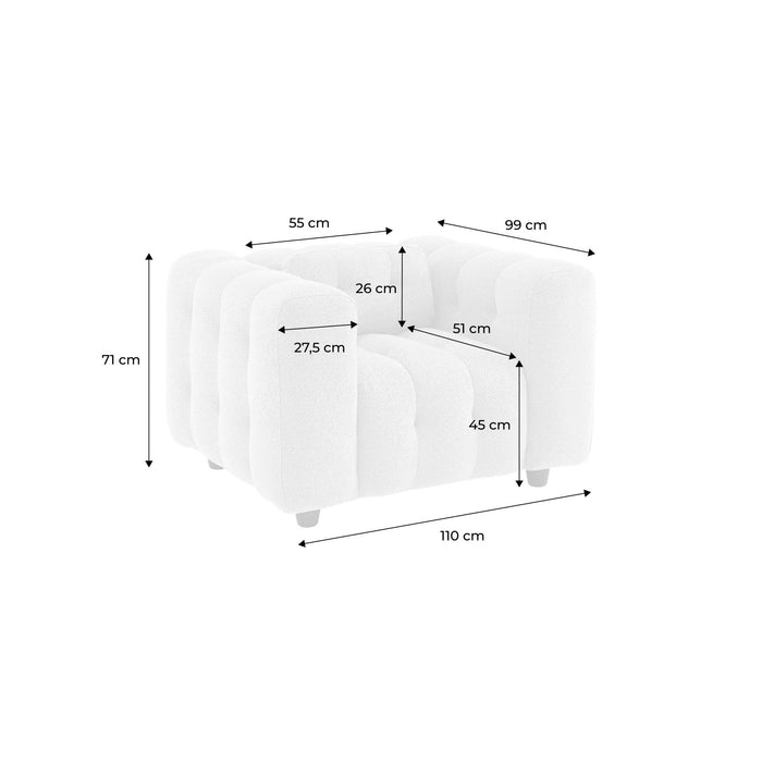 sweeek - Fauteuil in boucléstof met structuur, 1 zitplaats