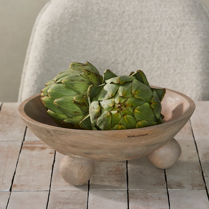 Riviera Maison Fruitschaal rond Naturel - Veneto Decoratieschaal Hout