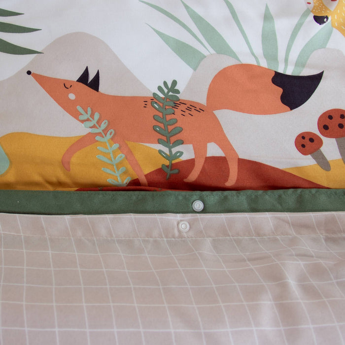 sweeek - Omkeerbare dekbedovertrek 1-persoons herfstbos print