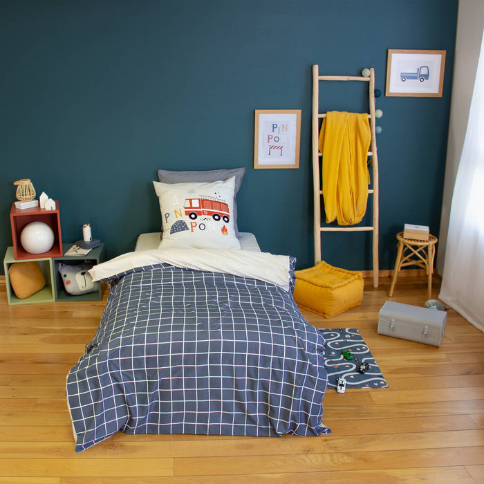 sweeek - Omkeerbare 1-persoons dekbedovertrek brandweer thema