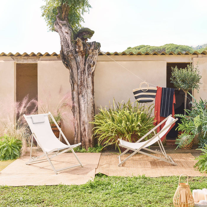 sweeek - Opvouwbare tuinstoel met kussen (Set van 2)