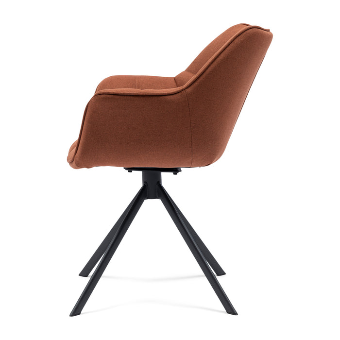 Rivièra Maison - Eetkamerstoel A93 - Autumn Brown, polyester en ijzer, 67x60x82 cm