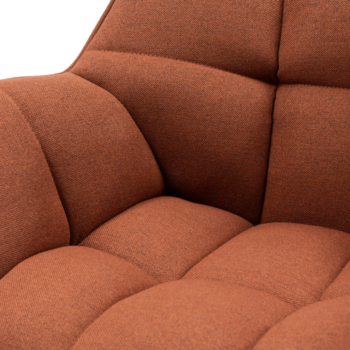 Rivièra Maison - Eetkamerstoel A93 - Autumn Brown, polyester en ijzer, 67x60x82 cm