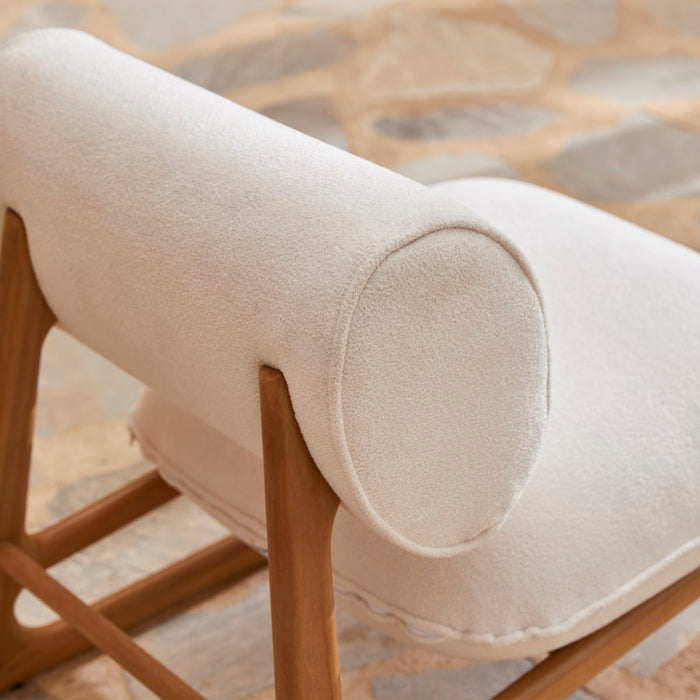 Tikamoon - Tuinfauteuil in massief teakhout en stof Julia