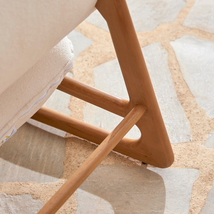 Tikamoon - Tuinfauteuil in massief teakhout en stof Julia