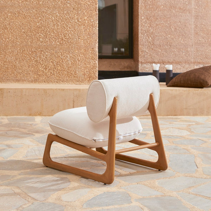 Tikamoon - Tuinfauteuil in massief teakhout en stof Julia