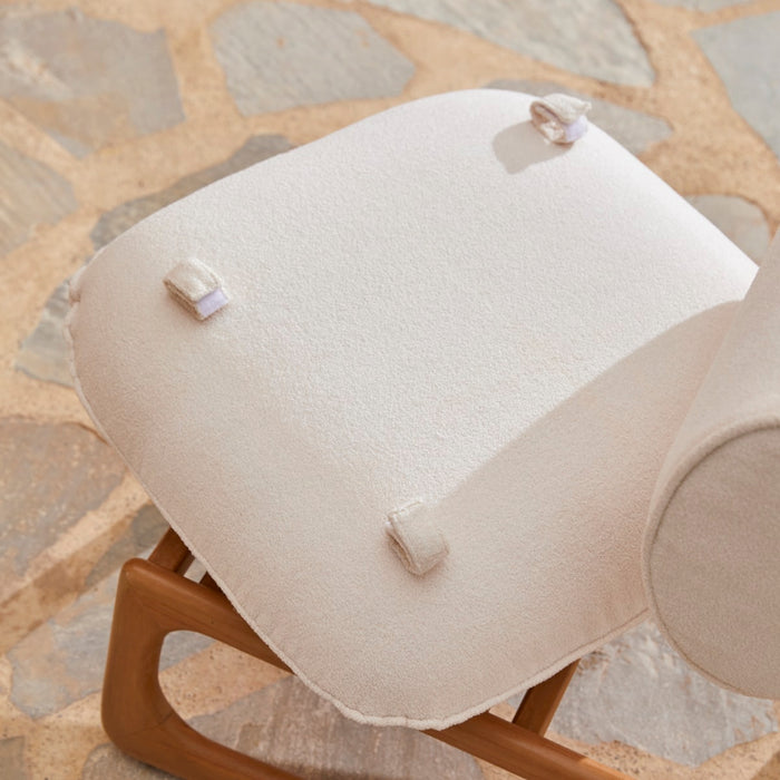 Tikamoon - Tuinfauteuil in massief teakhout en stof Julia