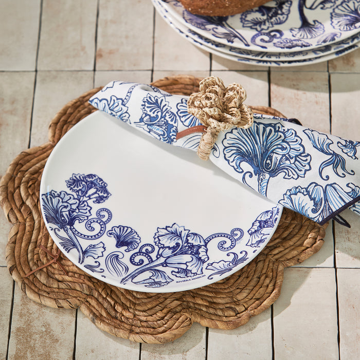 Riviera Maison Dinerbord Blauw, Wit - Amalfi Bord - Porselein