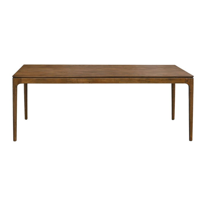 Rechthoekige eettafel van heveahout in walnootkleurig fineer - sweeek