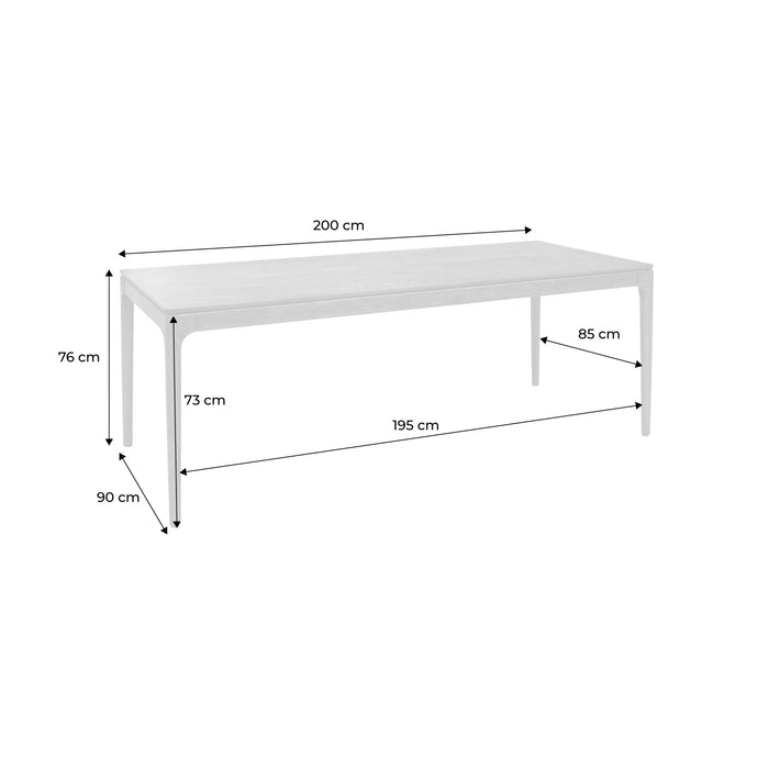 Rechthoekige eettafel van heveahout in walnootkleurig fineer - sweeek