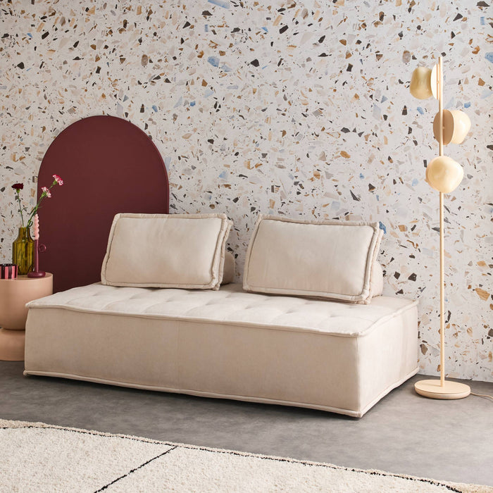 sweeek - 2-zits fauteuil voor modulaire bank in gestoffeerde stof