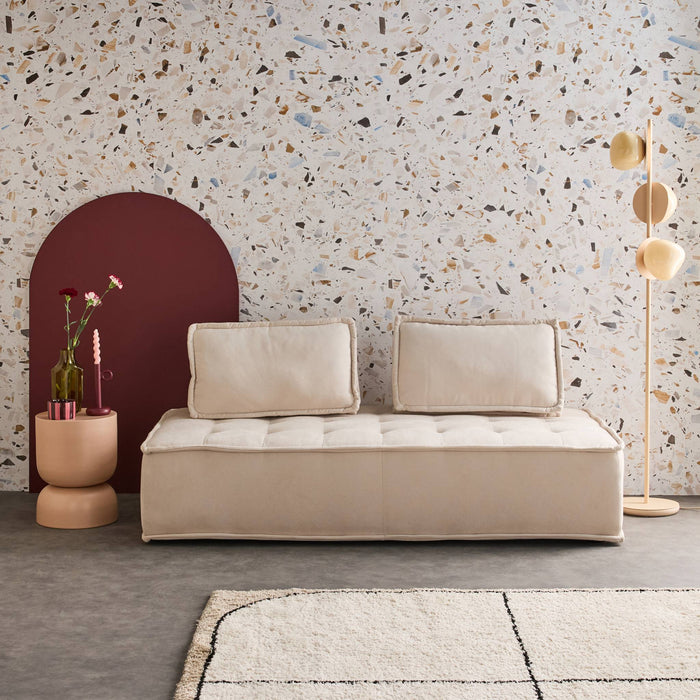 sweeek - 2-zits fauteuil voor modulaire bank in gestoffeerde stof