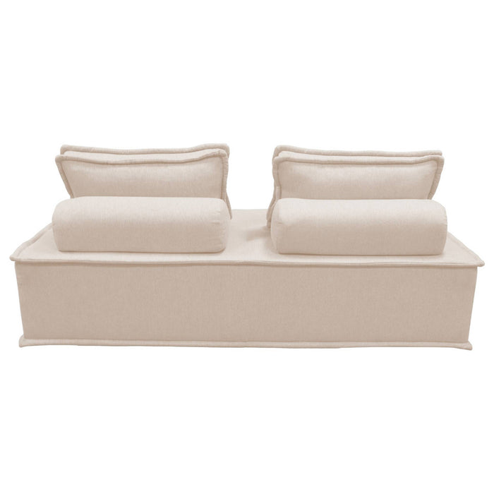 sweeek - 2-zits fauteuil voor modulaire bank in gestoffeerde stof