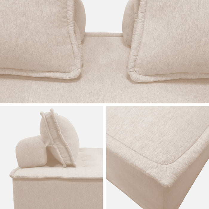 sweeek - 2-zits fauteuil voor modulaire bank in gestoffeerde stof