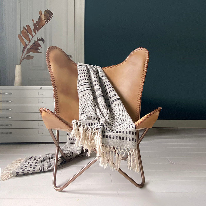 Malagoon Native Stripe Plaid 135 x 220 cm - Grijs