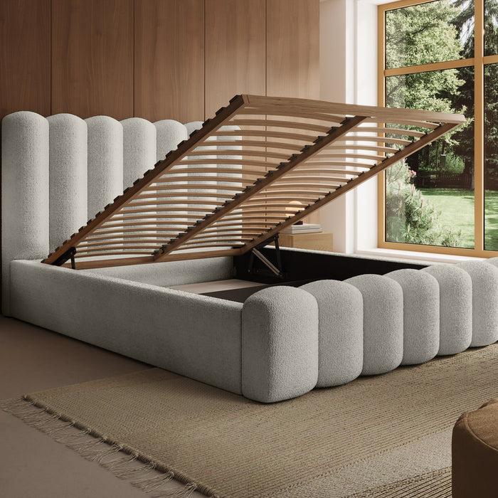 Trae Mobler Amore 140 x 200 cm Gestoffeerd Bed Beige