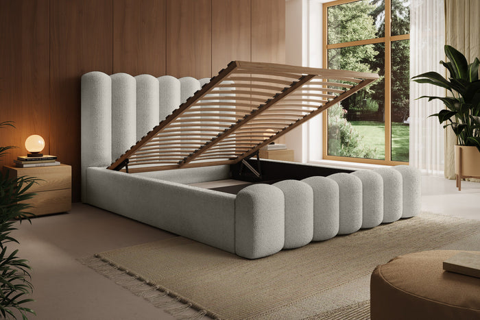 Trae Mobler Amore 140 x 200 cm Gestoffeerd Bed Beige