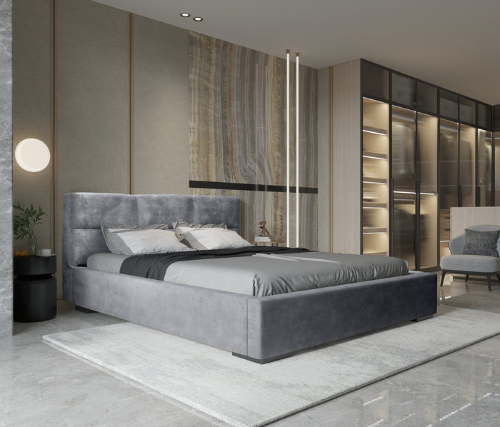 Trae Mobler Porto 160 x 200 cm Gestoffeerd Bed Asgrijs