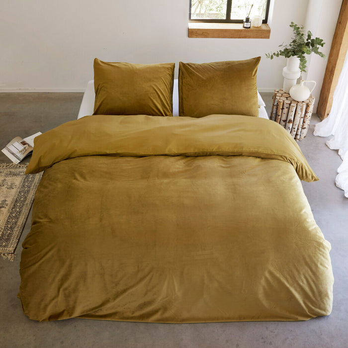 Byrklund - Dekbedovertrek Go Velvet - 240x220 - Honing Mosterd