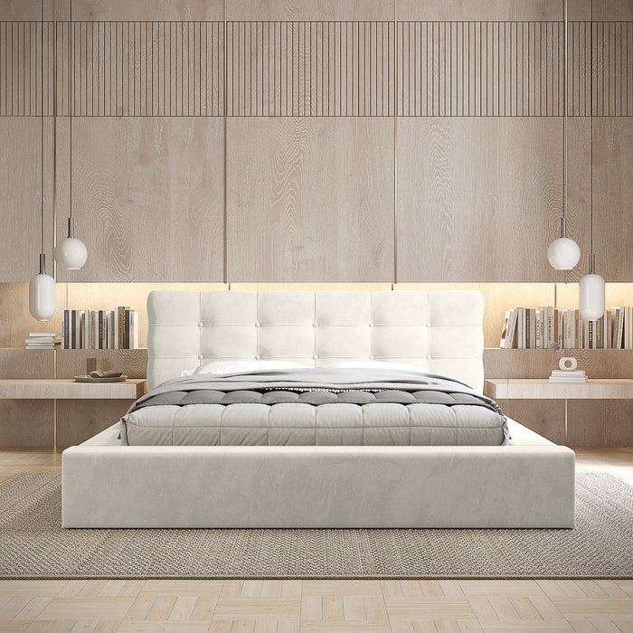 Trae Mobler Grace 140 x 200 cm Gestoffeerd Bed Lichtgrijs