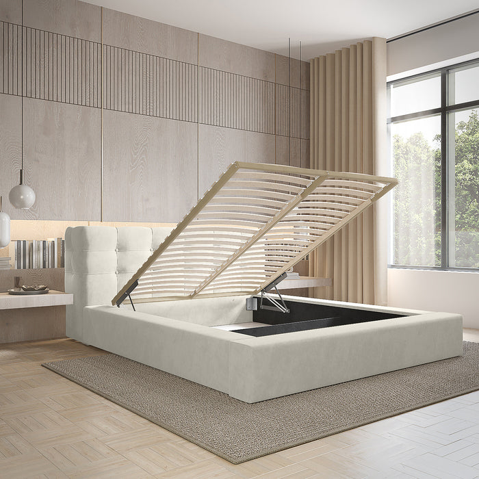 Trae Mobler Grace 140 x 200 cm Gestoffeerd Bed Lichtgrijs