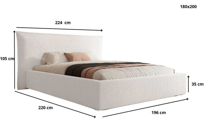 Trae Mobler Nevada 180 x 200 cm Bed Beige Bouclé