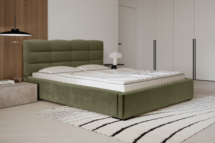 Trae Mobler Faro 140 x 200 cm Gestoffeerd Bed Bosgroen