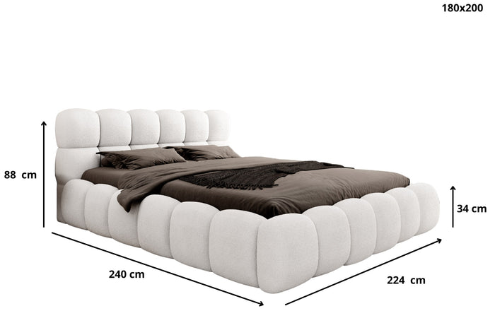 Trae Mobler Boston 180 x 200 cm Gestoffeerd Bed Beige