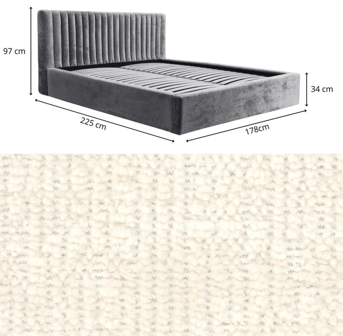 Trae Mobler Vegas 160 x 200 cm Gestoffeerd Bed Creme