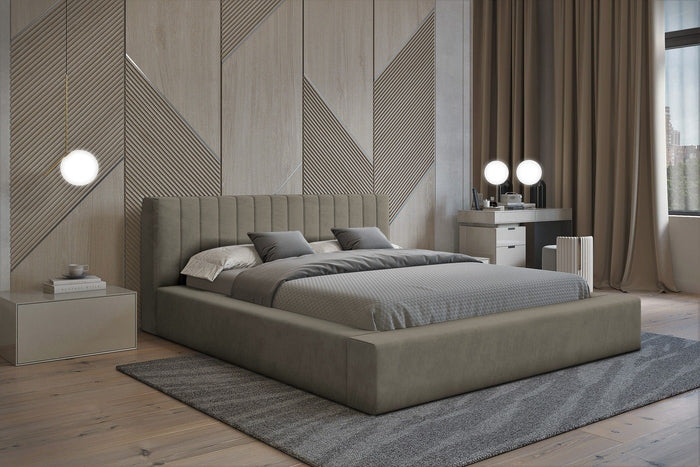 Trae Mobler Como140 x 200 cm Gestoffeerd Bed Taupe
