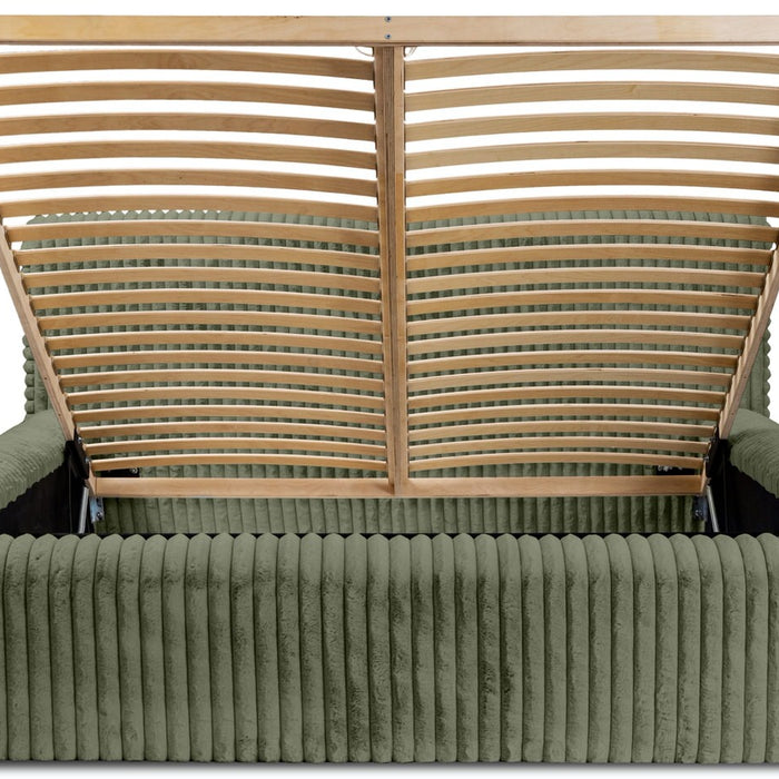 Trae Mobler Hana 140 x 200 cm Gestoffeerd Bed Olijfgroen