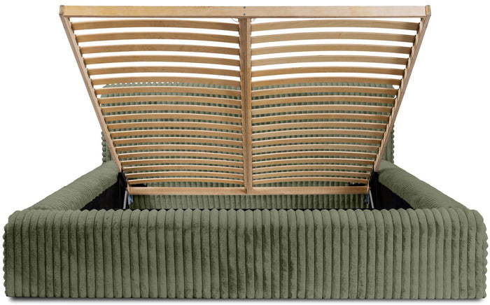 Trae Mobler Hana 140 x 200 cm Gestoffeerd Bed Olijfgroen