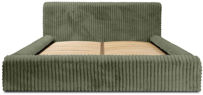 Trae Mobler Hana 140 x 200 cm Gestoffeerd Bed Olijfgroen